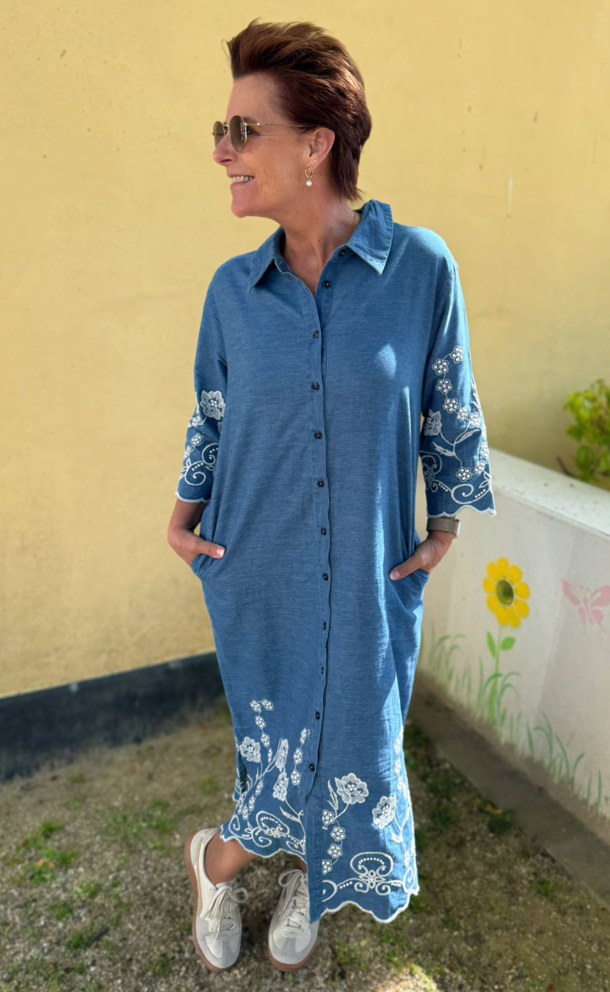 Say Ina Copenhagen Kjole Debbie Light Blue Embroidery