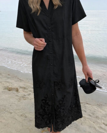 Say Ina Copenhagen Kjole Elvira Black    Embroidery