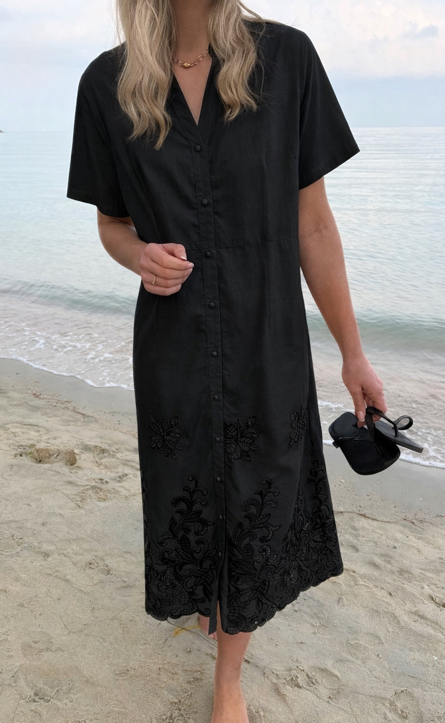 Say Ina Copenhagen Kjole Elvira Black Embroidery