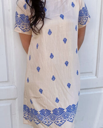 Say Ina Copenhagen Kjole Laia Beige    Blue Print