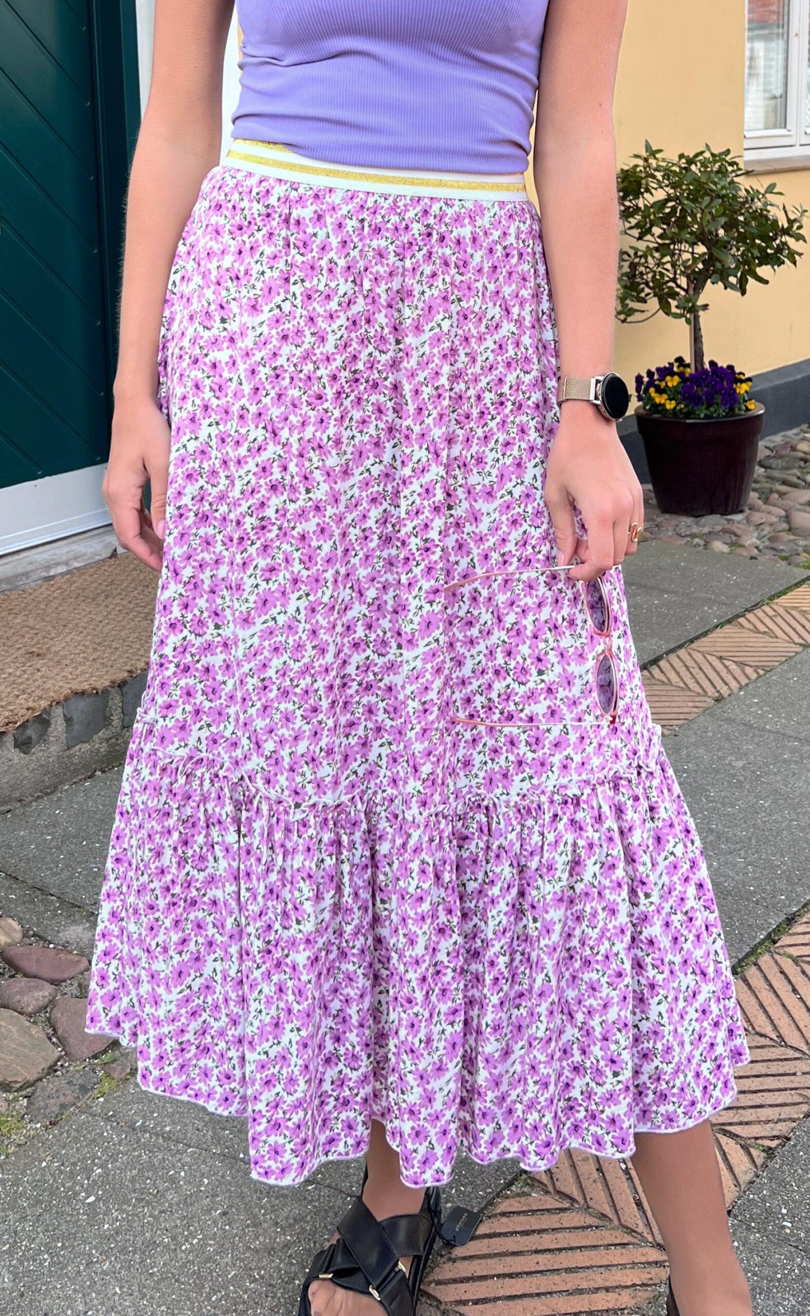 Say Ina Copenhagen Nederdel Hanna Purple Flower