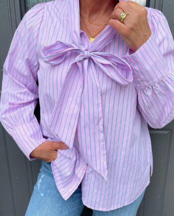 Say Ina Copenhagen Skjorte Bow Pink Striped