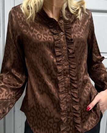 Say Ina Copenhagen Skjorte Florina Chocolate Leopard