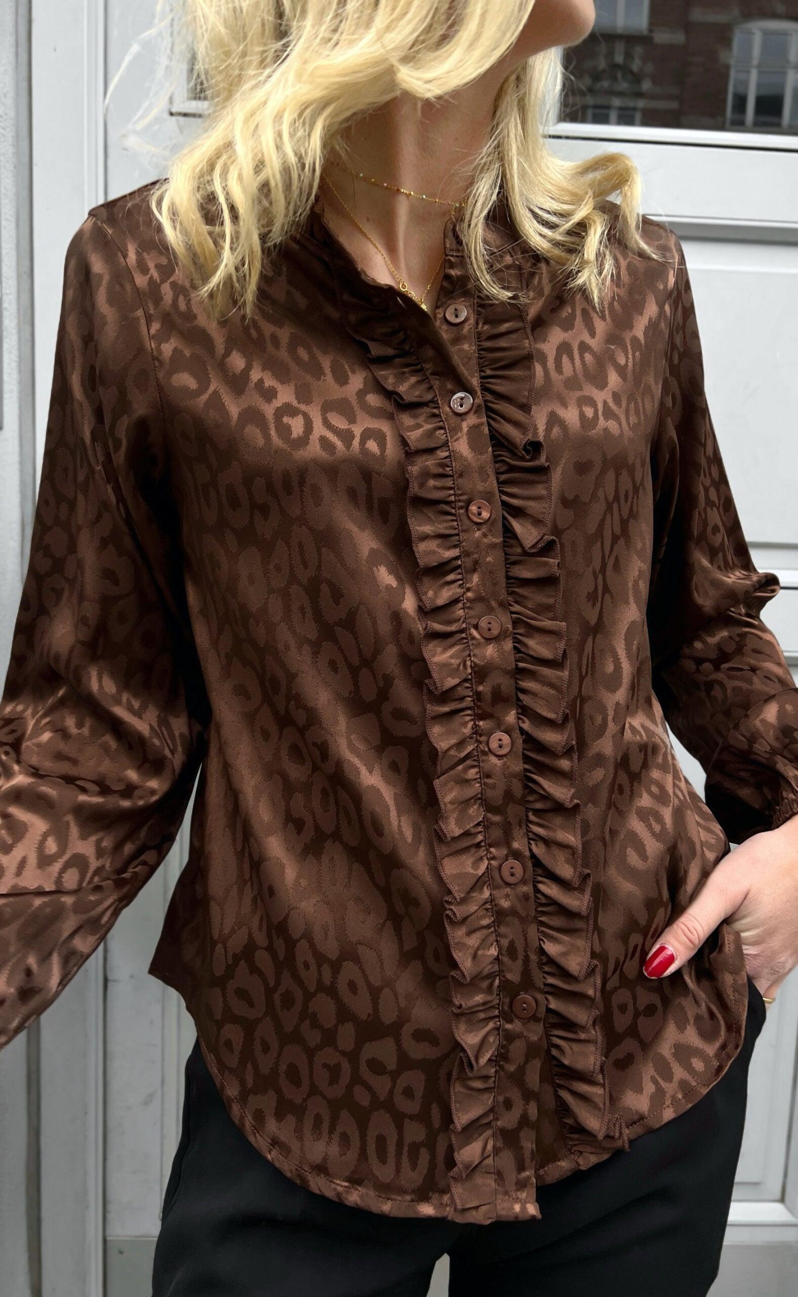 Say Ina Copenhagen Skjorte Florina Chocolate Leopard