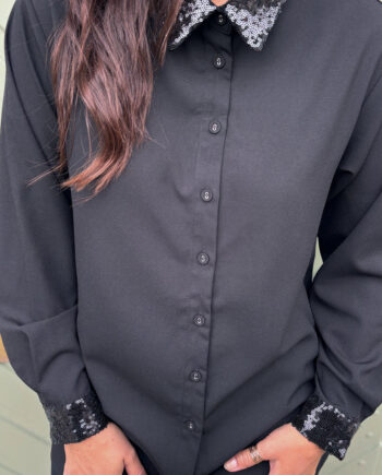 Say Ina Copenhagen Skjorte Katrina Black    Sequin