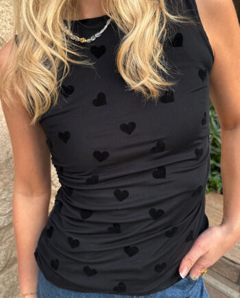 Say Ina Copenhagen Top Sophia Mesh Black Hearts