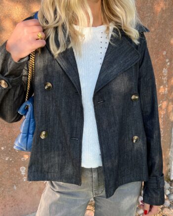 Say Ina Copenhagen Trenchcoat   Jakke Silje Black Denim