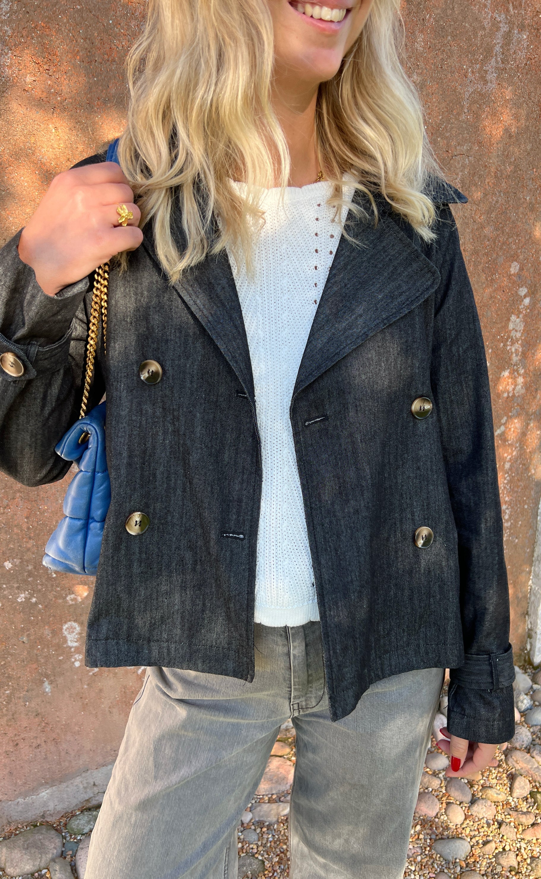 Say Ina Copenhagen Trenchcoat   Jakke Silje Black Denim