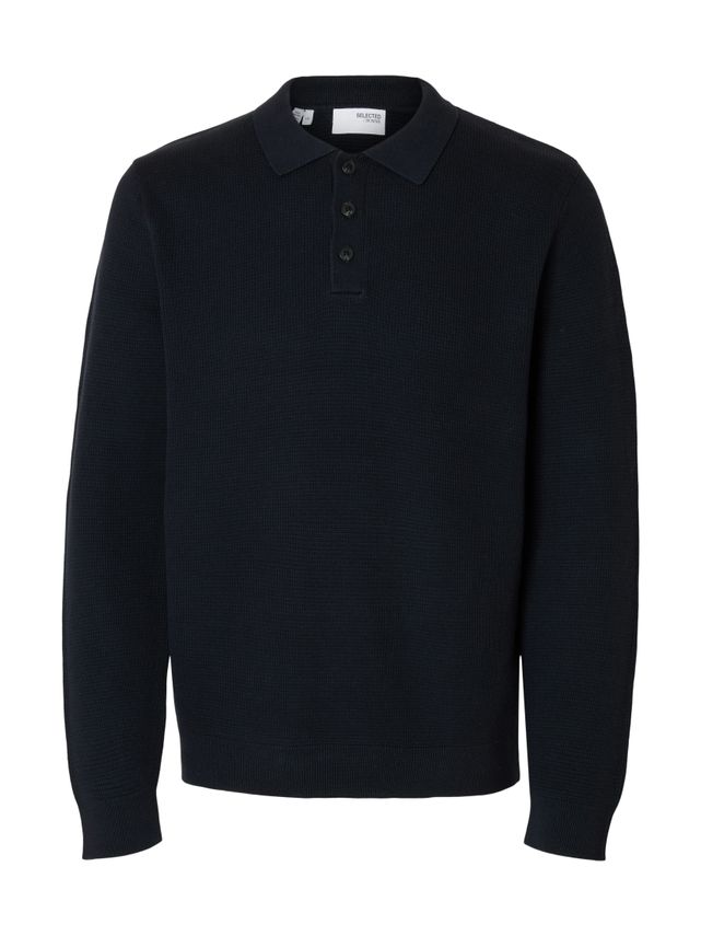 Slhdane Ls Knit Structure Polo Neck