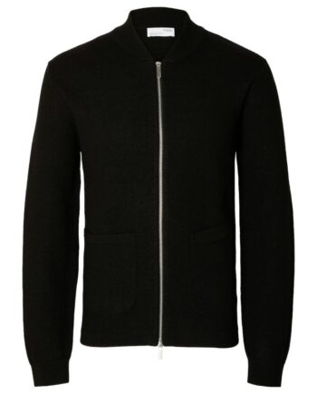 Slhreason Ls Knit Boiled Wool Zip