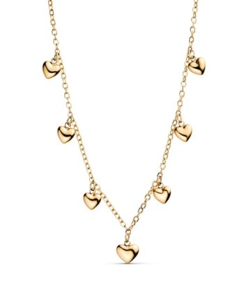 Smykkeli Copenhagen Halskæde Mini Hearts Gold Colour