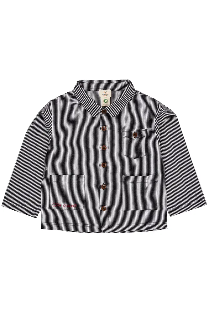 Stribet Twill Jakke Med Lommer Navystripe 104