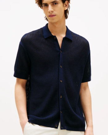 Structure Open Knit Over Shirt