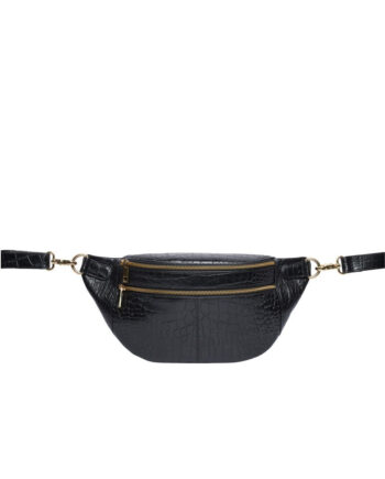 Tim   Simonsen Bumbag Clara Croco Black   Gold