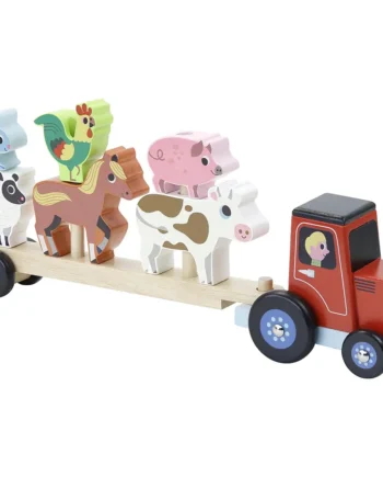 Traktor Med Anhænger Og Stabledyr