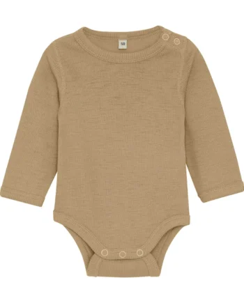 Uld Body Langærmet Body Solid Light Camel Melange 60