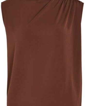 Vila Top Highneck Phoenix Shaved Chocolate
