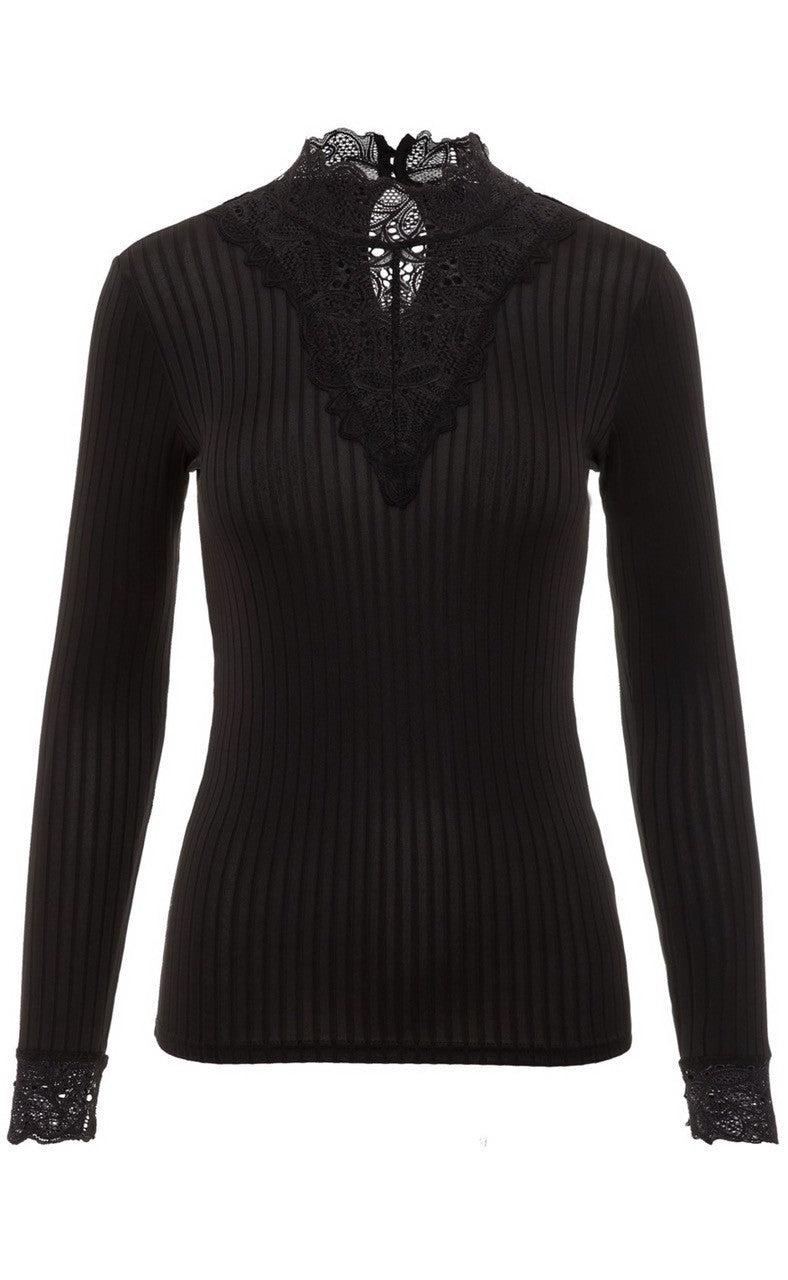 Yas Bluse Blace Highneck Black
