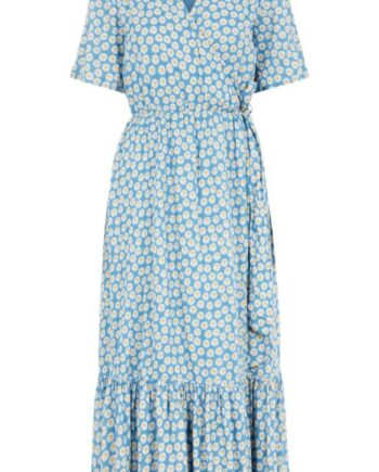 Yas Daisy Long Dress Blue Heaven