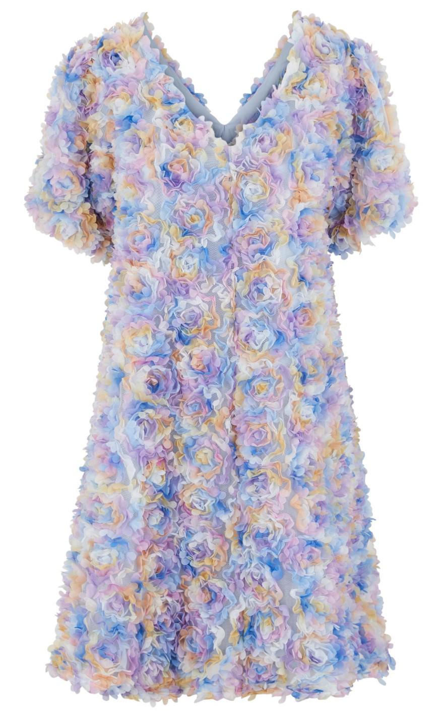 Yas Kjole Flowerly Arctic Ice