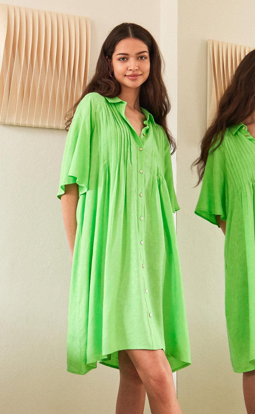 Yas Skjortekjole Fira Summer Green