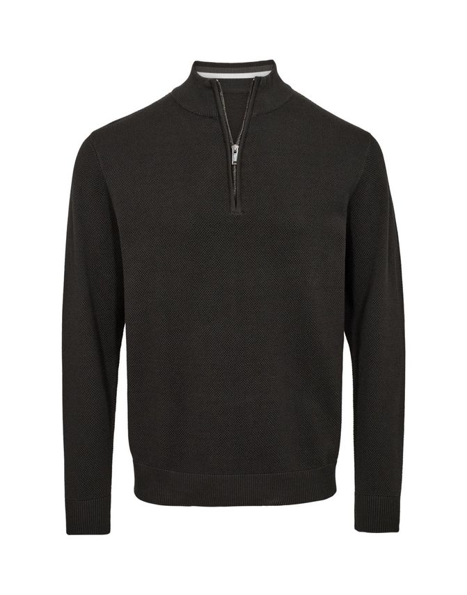 Zip Collar Regular Fit Knit