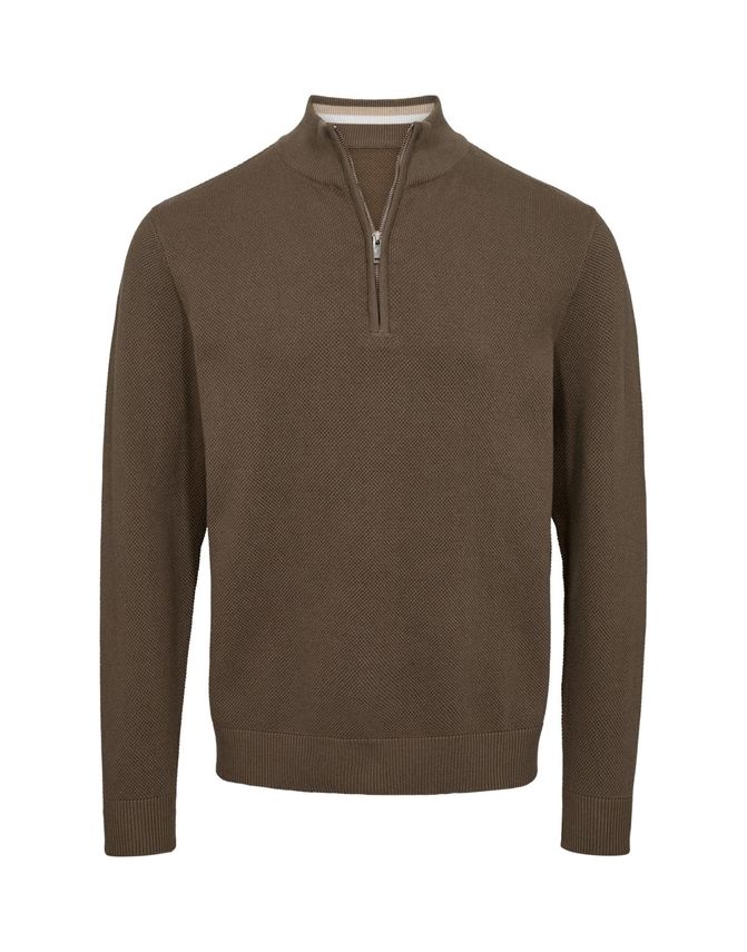 Zip Collar Regular Fit Knit