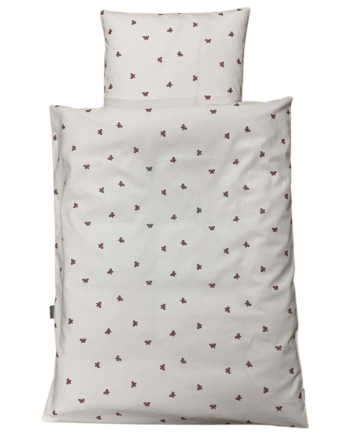 Baby Sengelinned  Dess  1323 Hvid    Små Mauve Farvede Sommerfugle