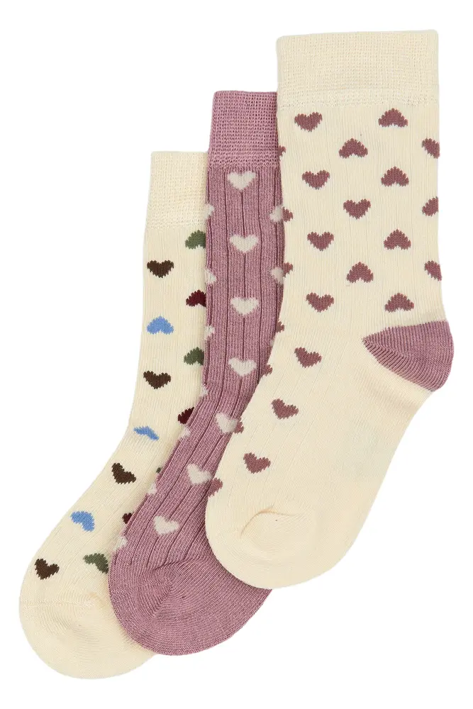 Bamboo Strømper   Pak Heart Mix 23 26