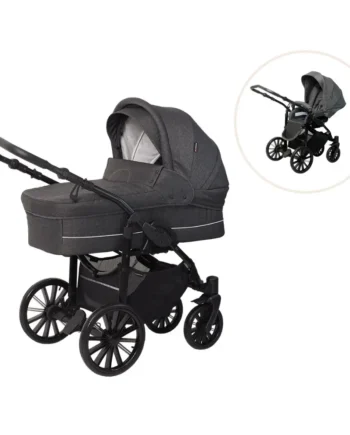 Basson Nordic Lux Barnevogn Inkl  Klapvognssæde Dark Grey Melange
