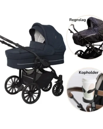 Basson Nordic Lux Barnevogn Inkl  Regnslag Og Kopholder Dusty Navy