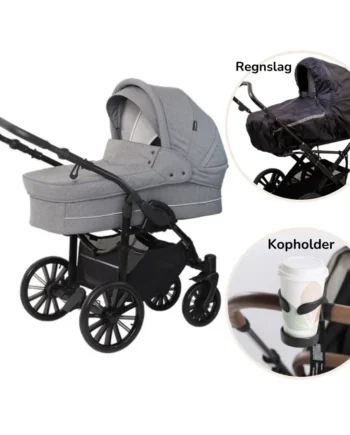 Basson Nordic Lux Barnevogn Inkl  Regnslag Og Kopholder Grey Melange