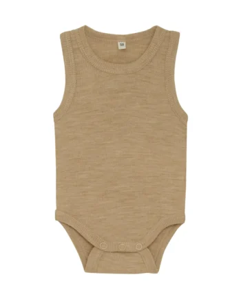 Bekids Uld Body Uden ærmer Light Camel Melange 70