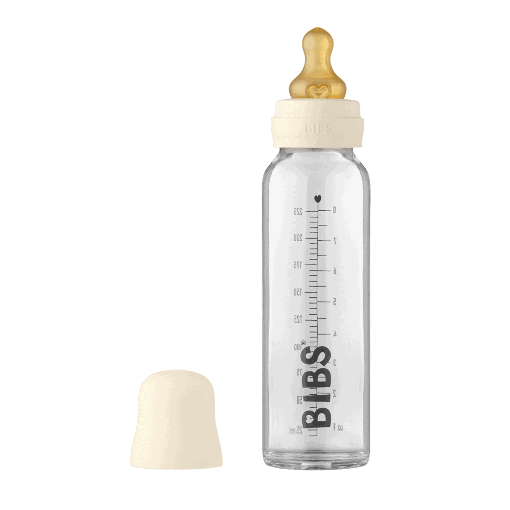 Bibs Glassutteflaske Latex 225ml Ivory