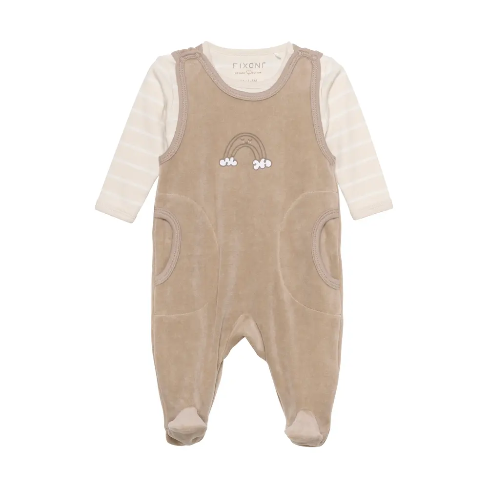 Body Langærmet Velour Romper Dune 50