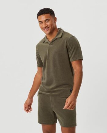 Borg Toweling Polo  Egret