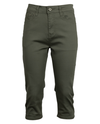 Bs Jeans Dame Capri    Stretch Khaki 36