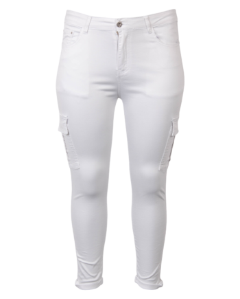 Bs Jeans Dame Cargobukser Plus Size Hvid 44