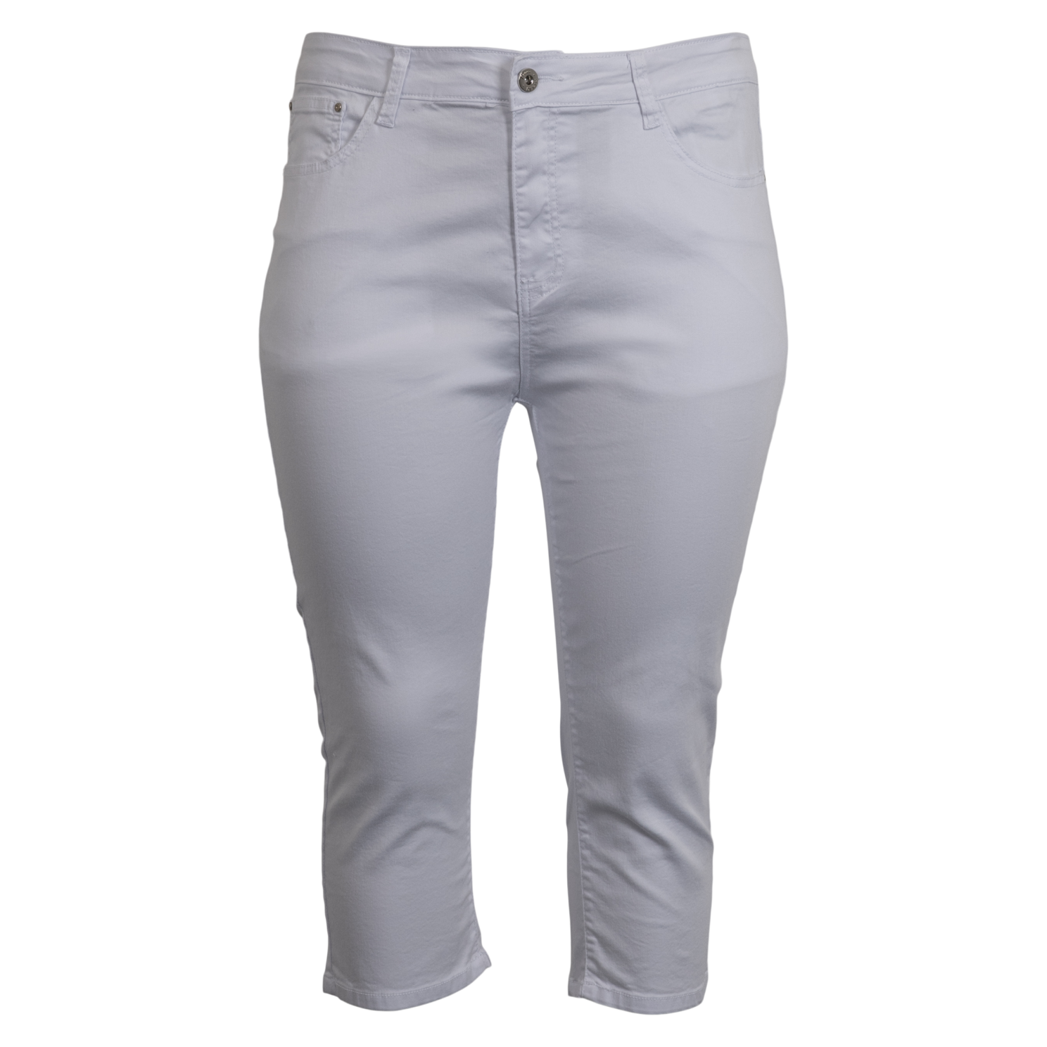 Bs Jeans Ronja Dame Capri    Stretch White 42