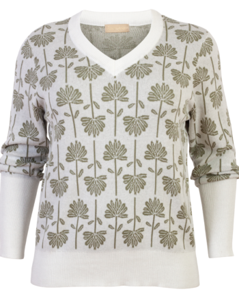 Cassiopeia Dame Striktrøje Plus Size Green Combi 54 56