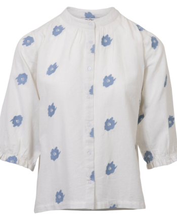 Chacha Dame Bluse Blue Embroidery