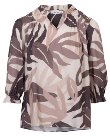 Chacha Dame Bluse Brown Beige Aop