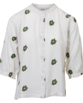 Chacha Dame Bluse Green Embroidery
