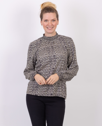 Chacha Dame Bluse Grey Black