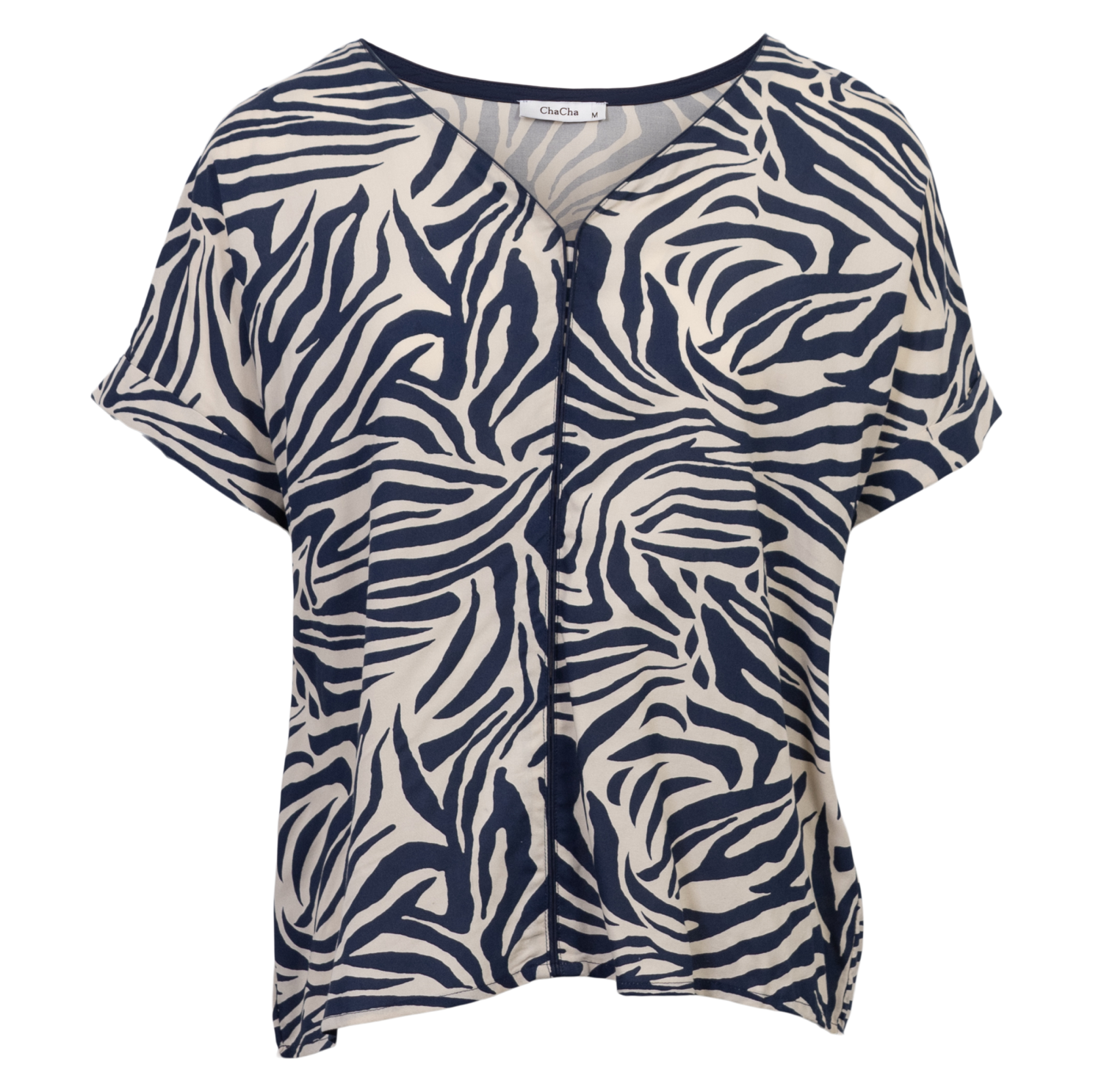 Chacha Dame Bluse Navy Animal