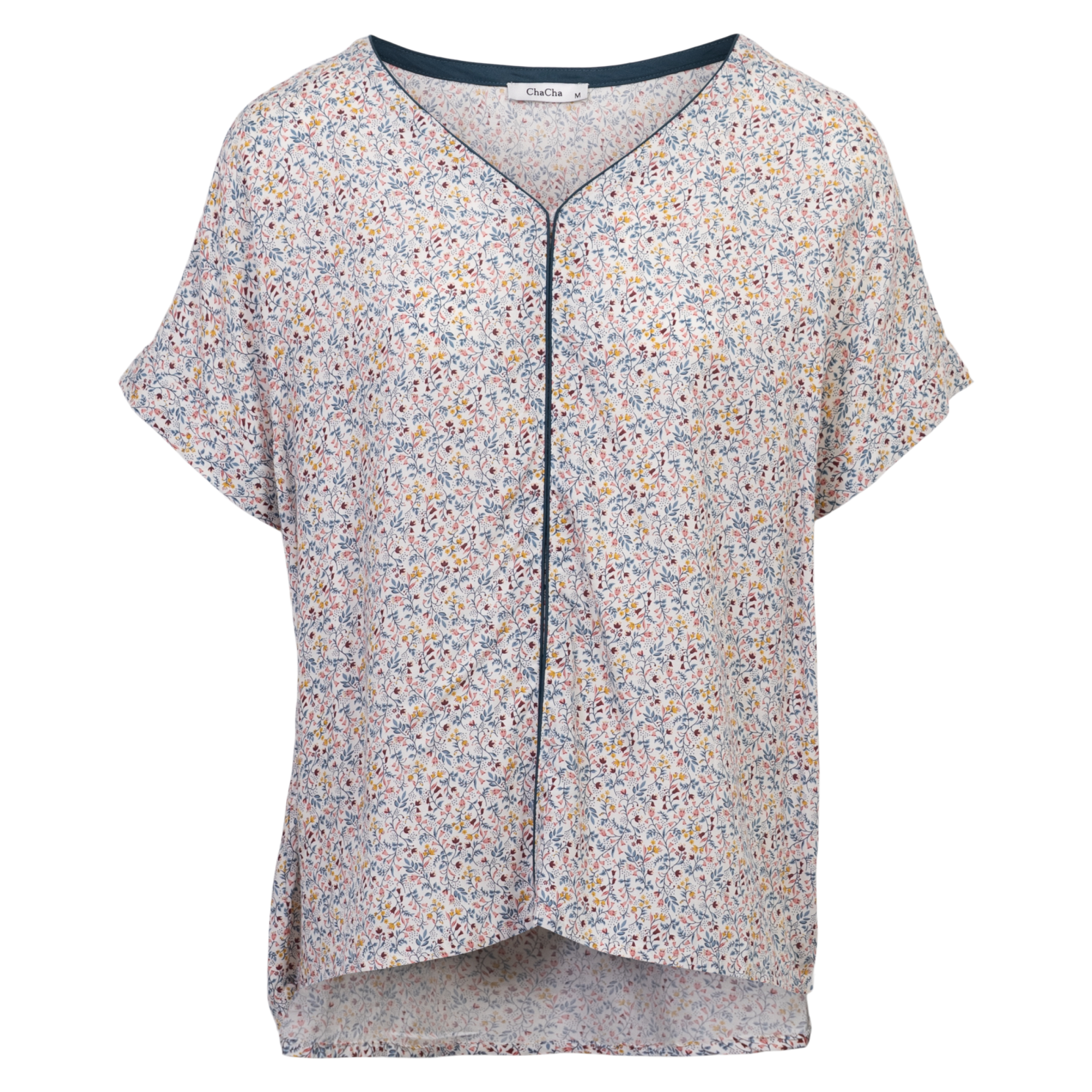 Chacha Dame Bluse Offwhite Flower