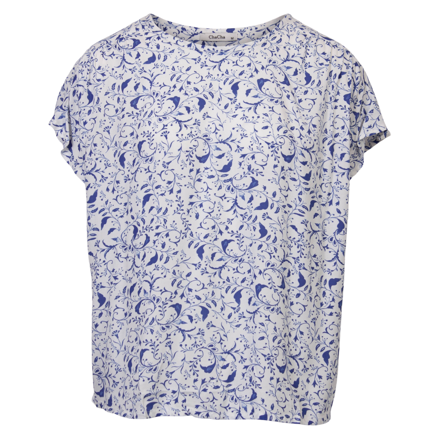 Chacha Dame Bluse White Print