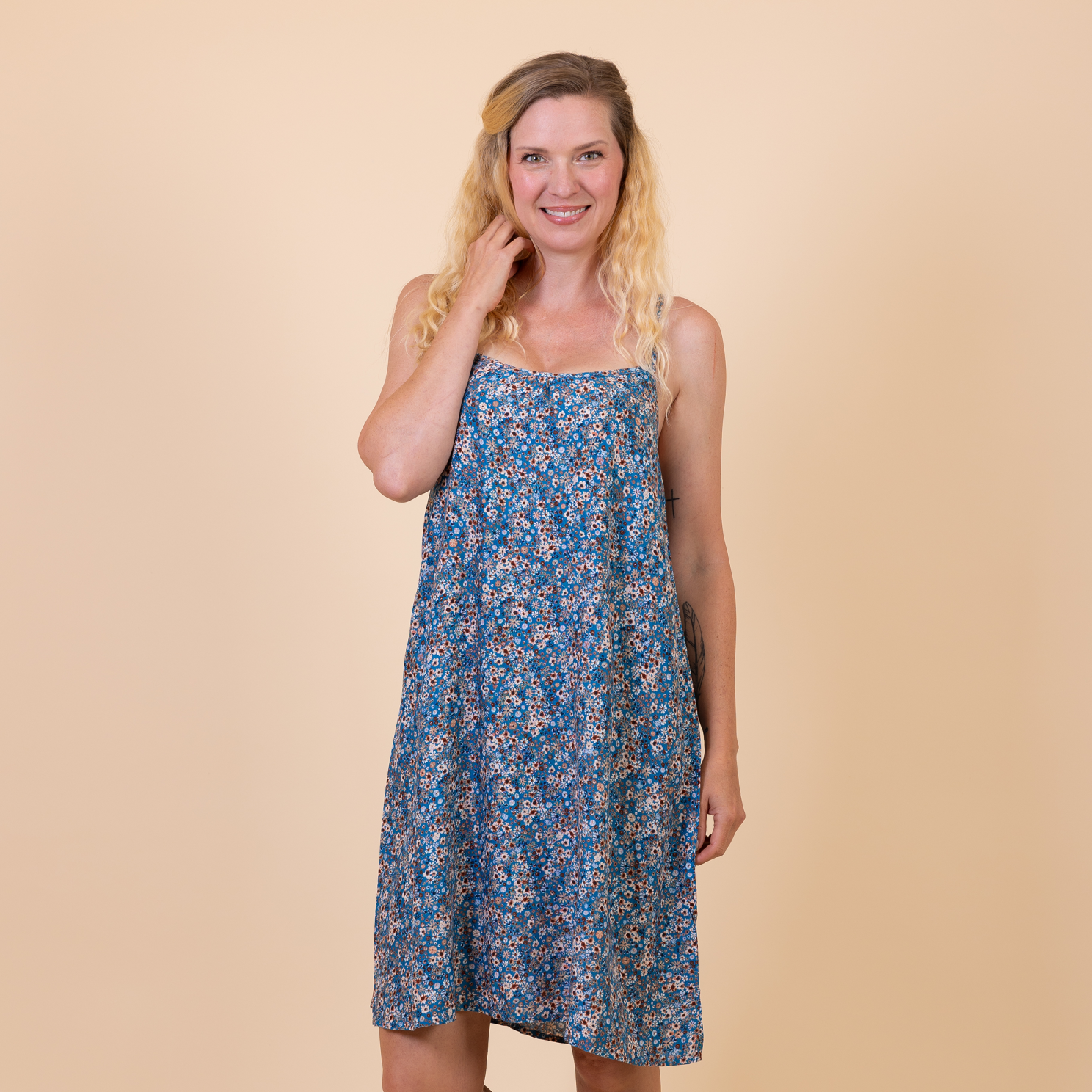 Chacha Dame Kjole Blue Flower