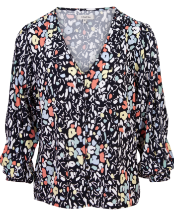 Chacha Dame Skjorte Navy Blomster