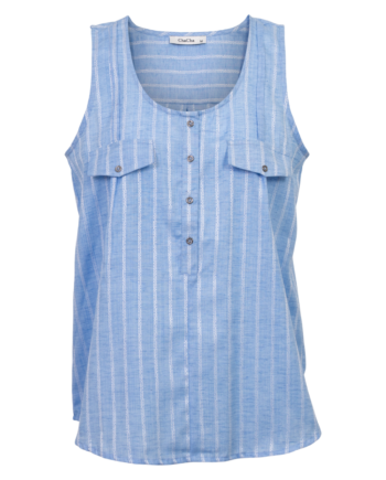 Chacha Dame Top Denim Blue